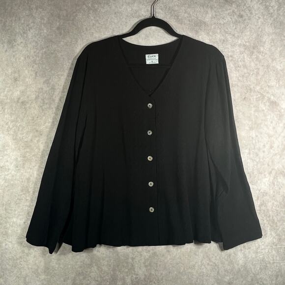 Click By Color Me Cotton Top Womens Medium Black Goth Witchy Artsy Grunge Boho - Picture 1 of 9